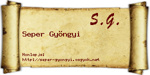 Seper Gyöngyi névjegykártya